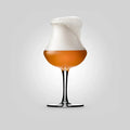 Handmade clear glass stemmed craft beer tasting snifter showcasing an elegant aroma enhancing bowl design