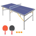 Premium foldable indoor ping pong table with attached net on wheels for home game rooms