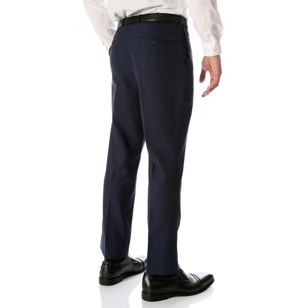 Ben Blue Wool Blend Modern Fit Traveler Pants | Mens Pant | Blue Dress Pants-1