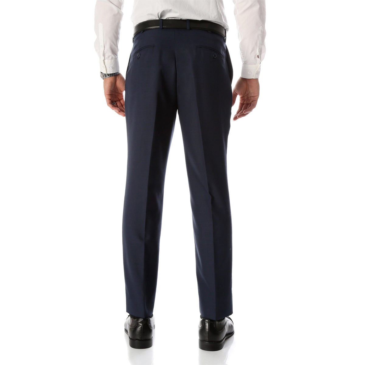 Ben Blue Wool Blend Modern Fit Traveler Pants | Mens Pant | Blue Dress Pants-2