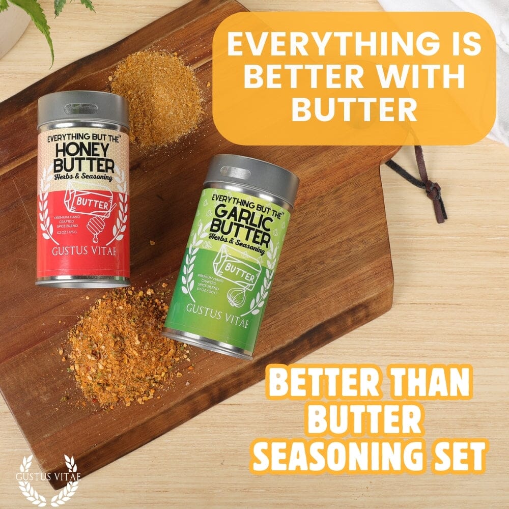Better Than Butter Seasoning Set with garlic and honey butter artisanal spice blends in shaker bottles — view 2