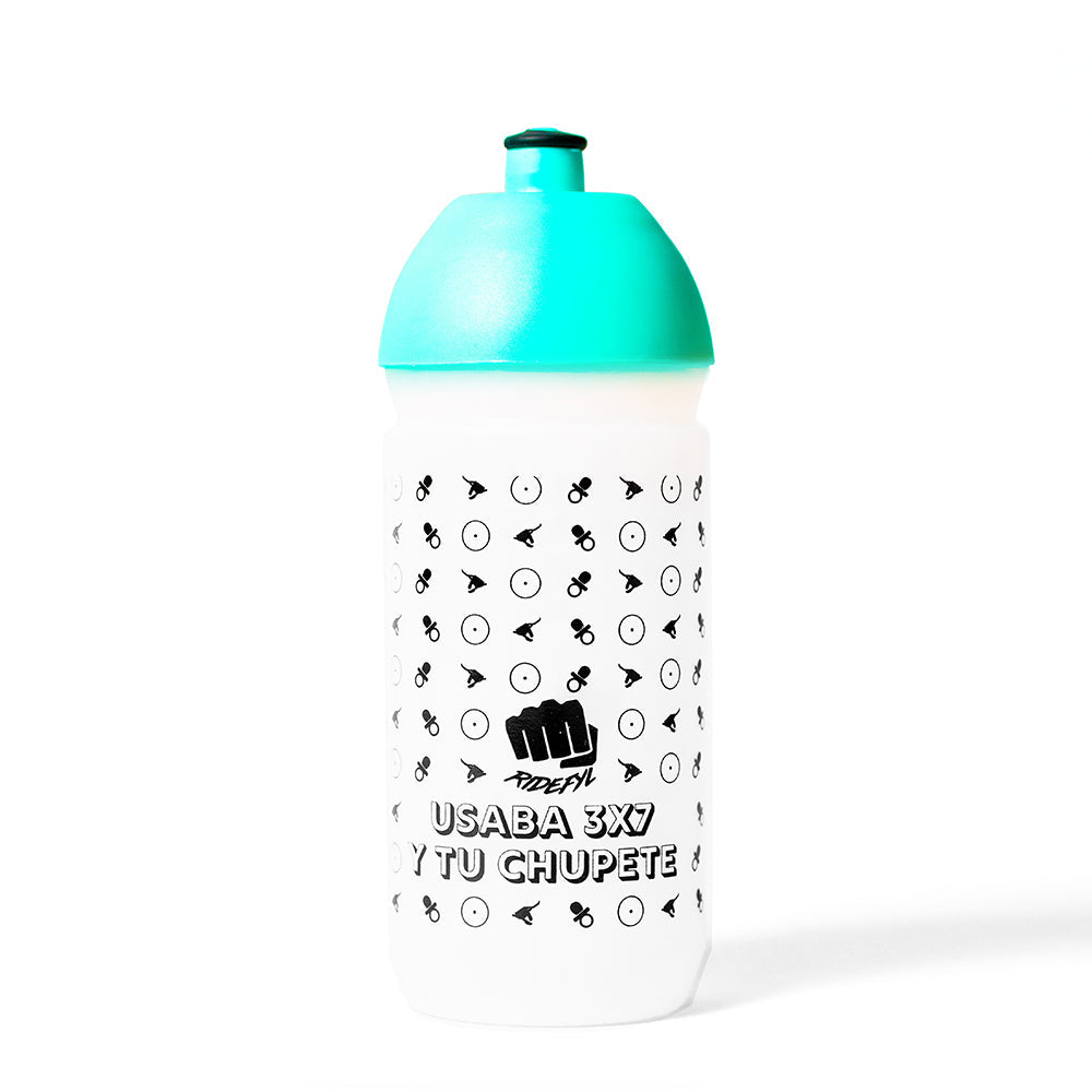 Transparent 600ml cycling water bottle by RIDEFYL with secure screw cap and redesigned pipette
