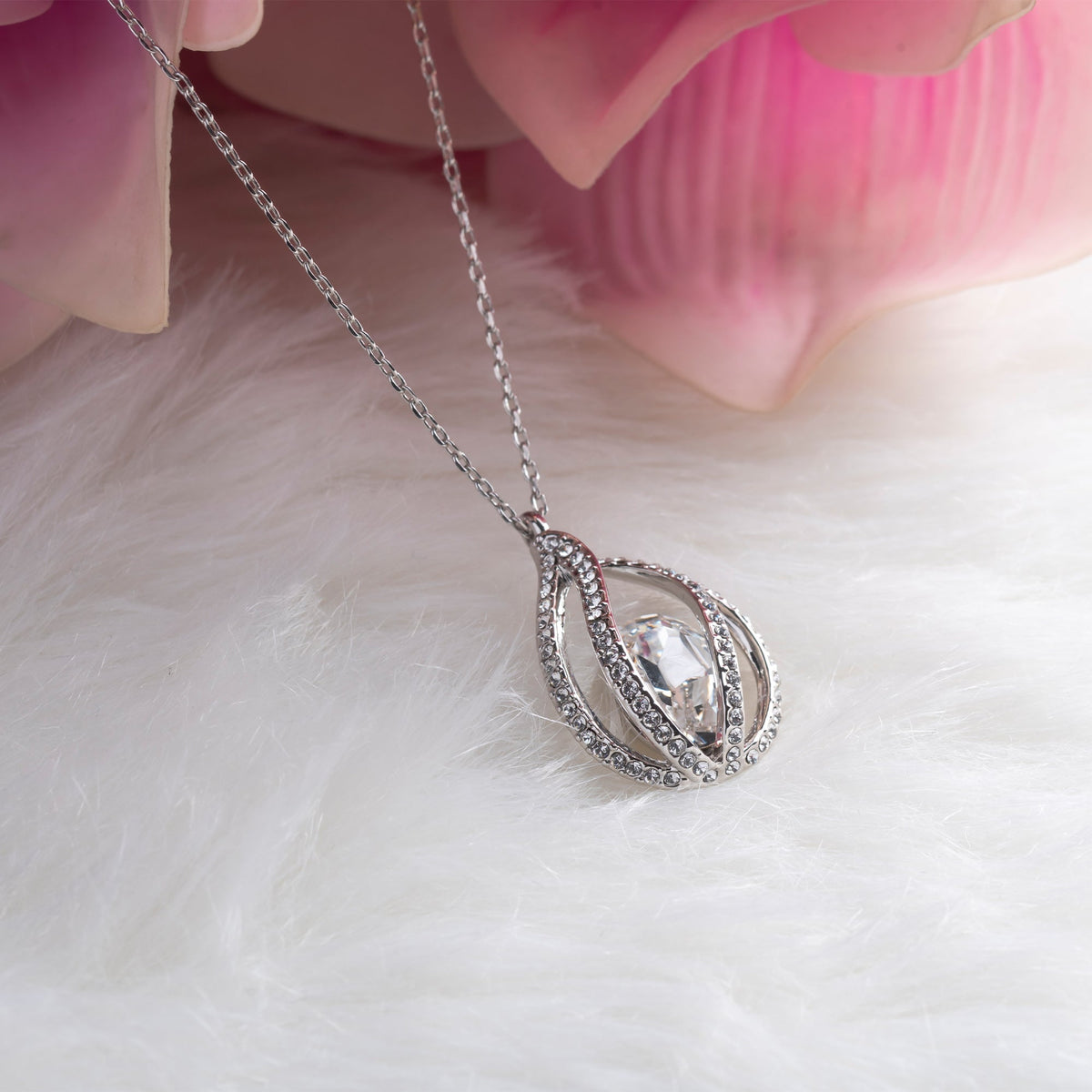 TRYNDI™ To My Grandma Birdcage Necklace With Authentic Swarovski Crystals-2