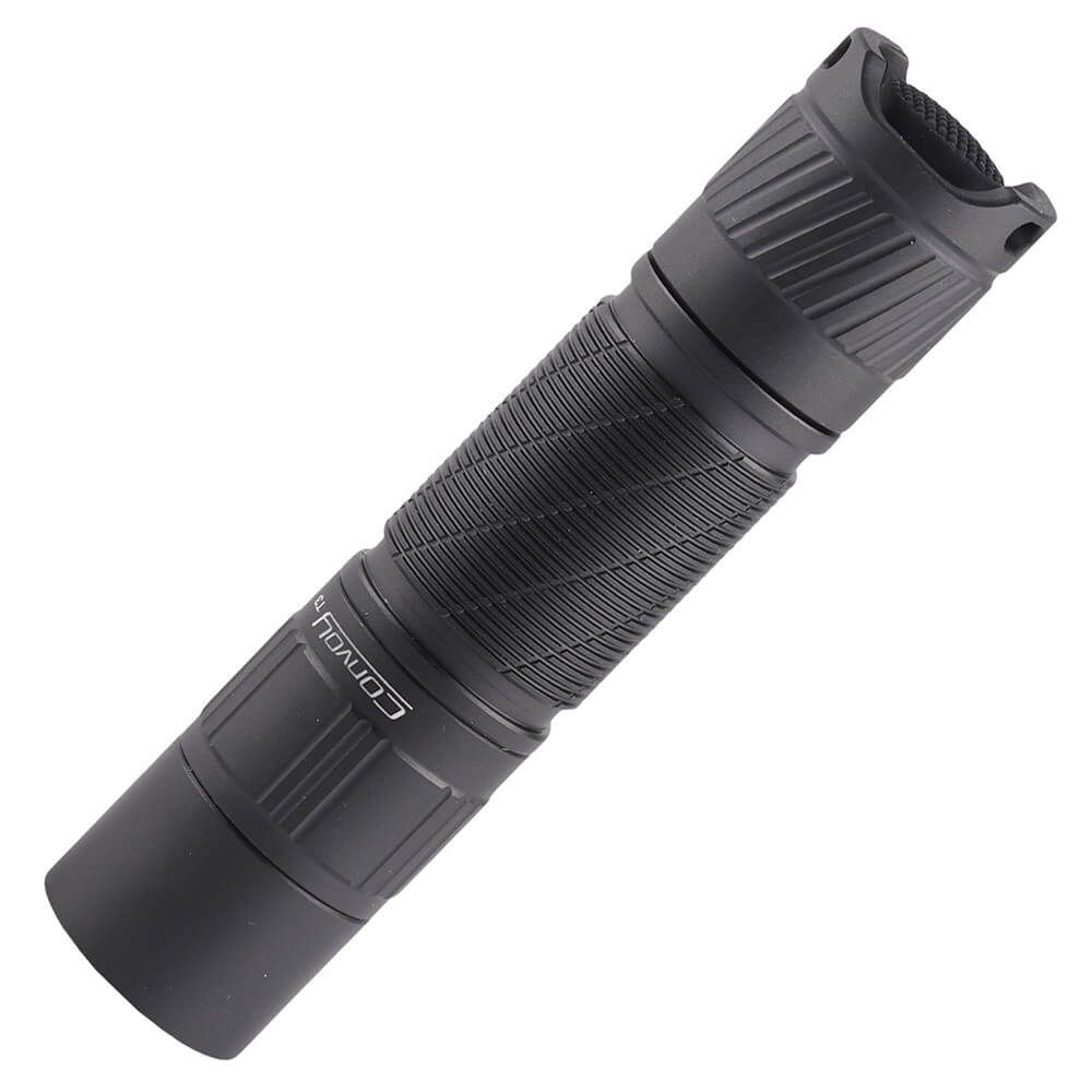 Convoy T3 14500 EDC flashlight in durable aluminum alloy with pocket clip and carry lanyard — view 3