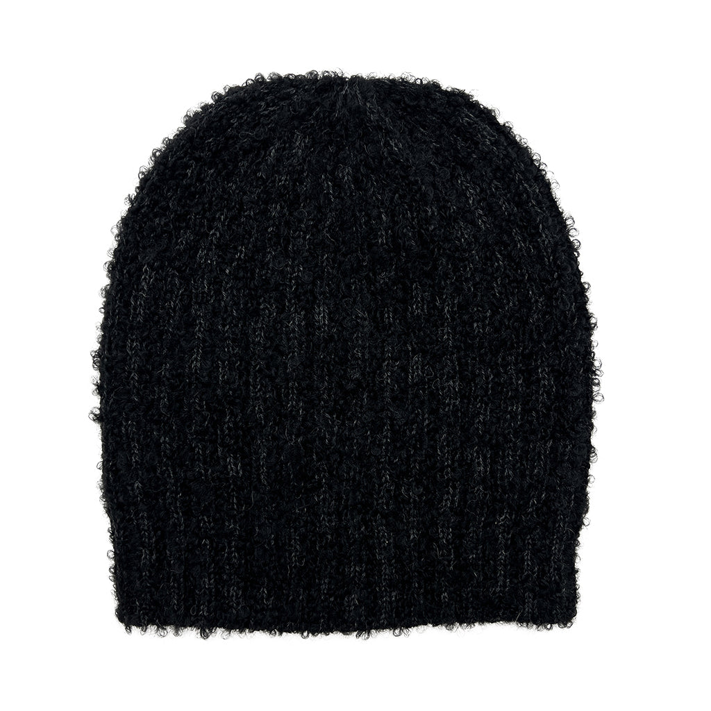 Plush Black Alpaca Beanie Hat-0