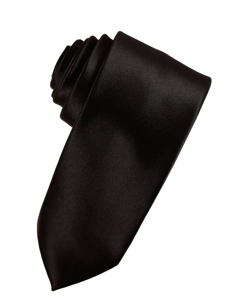 Solid color Eternity men's necktie made of premium woven satin twill in a self tie style — view 5