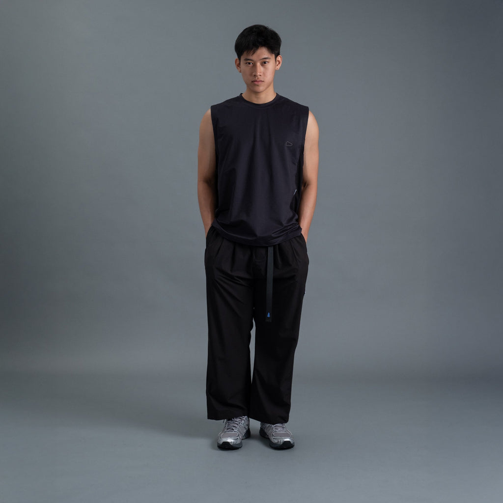 Sleeveless 2-Tone / Cotton - Black-1