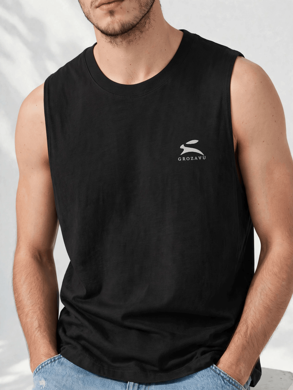 Deep-Cut Sleeveless Tee-3