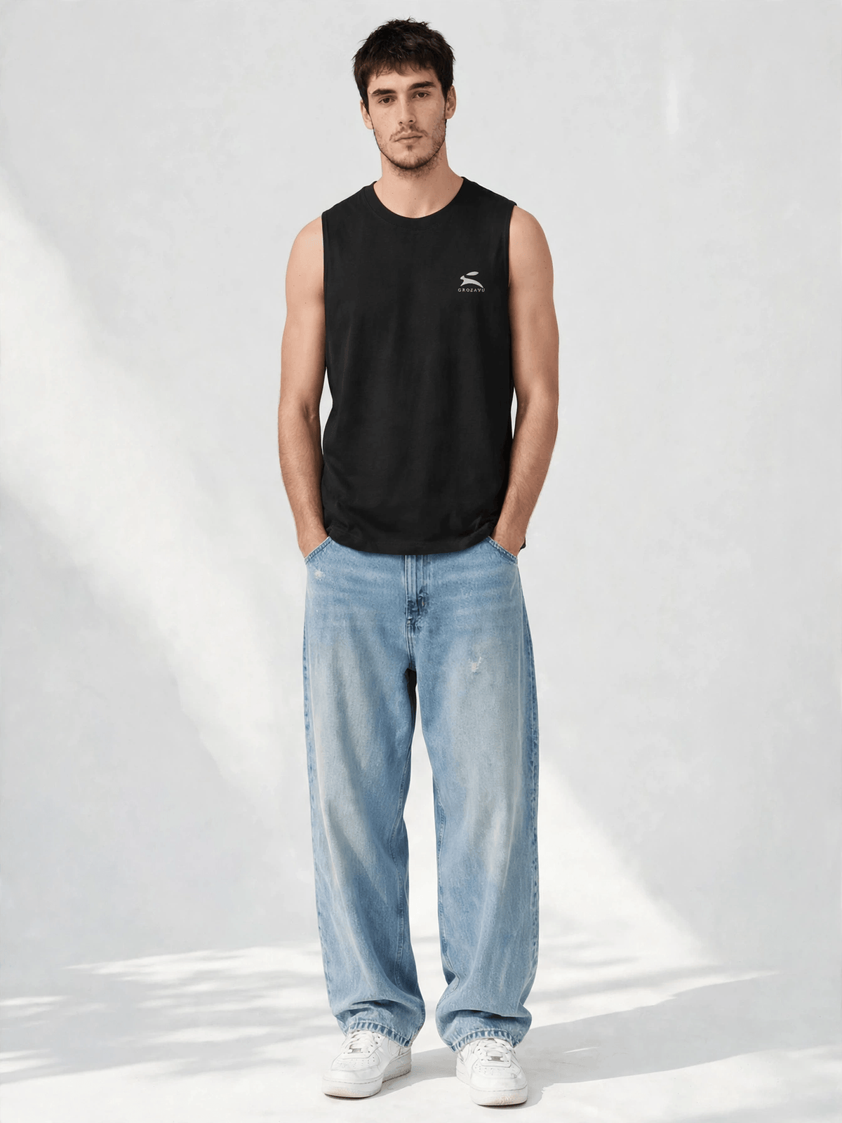 Deep-Cut Sleeveless Tee-1