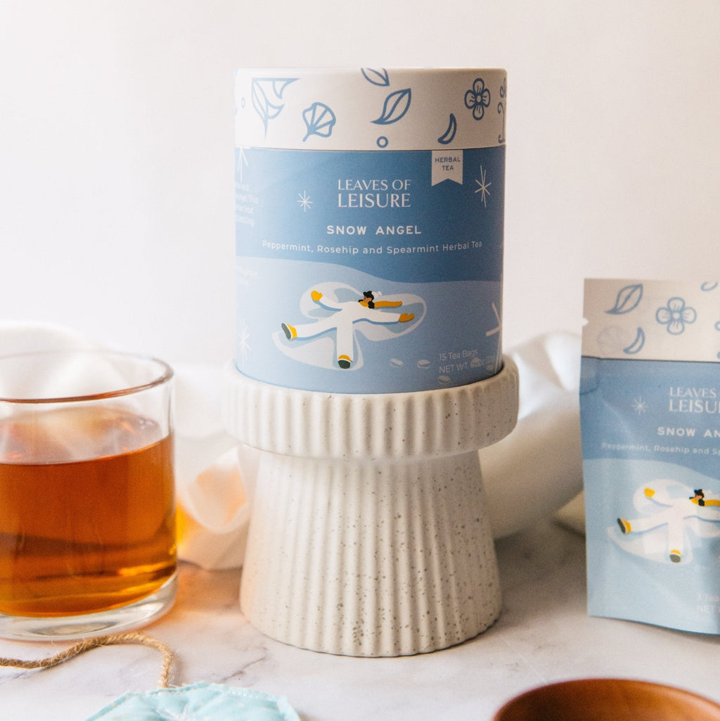 Blanket Blends tea set featuring Autumn Breeze and Snow Angel herbal tea boxes for cozy gifting — view 3