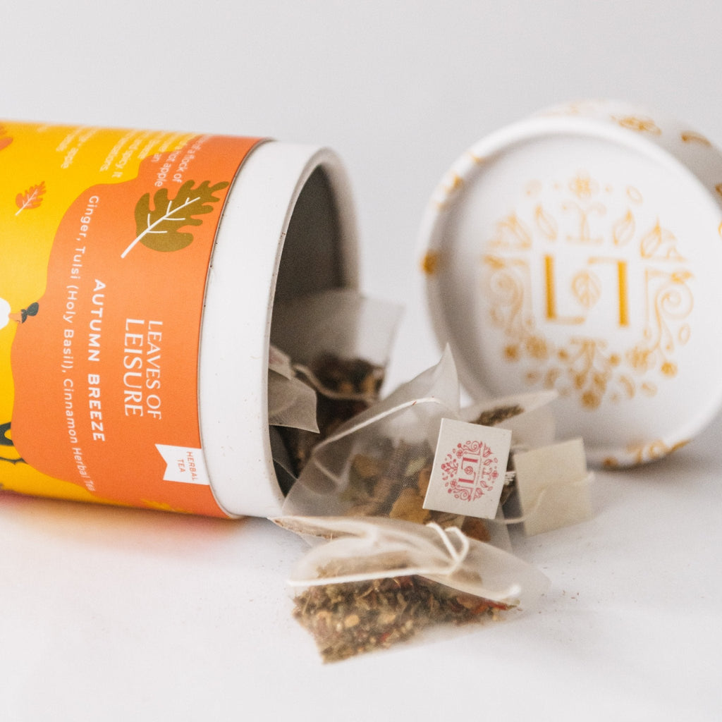 Blanket Blends tea set featuring Autumn Breeze and Snow Angel herbal tea boxes for cozy gifting — view 4