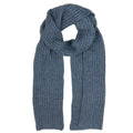 Slate Blue Ribbed Knit Cashmere Scarf-0