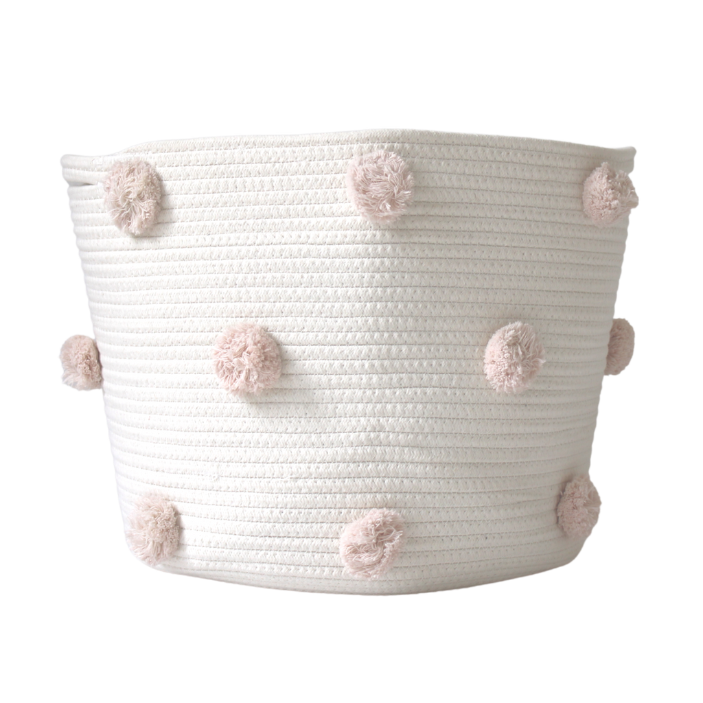 Blush Pom Basket - Large-0