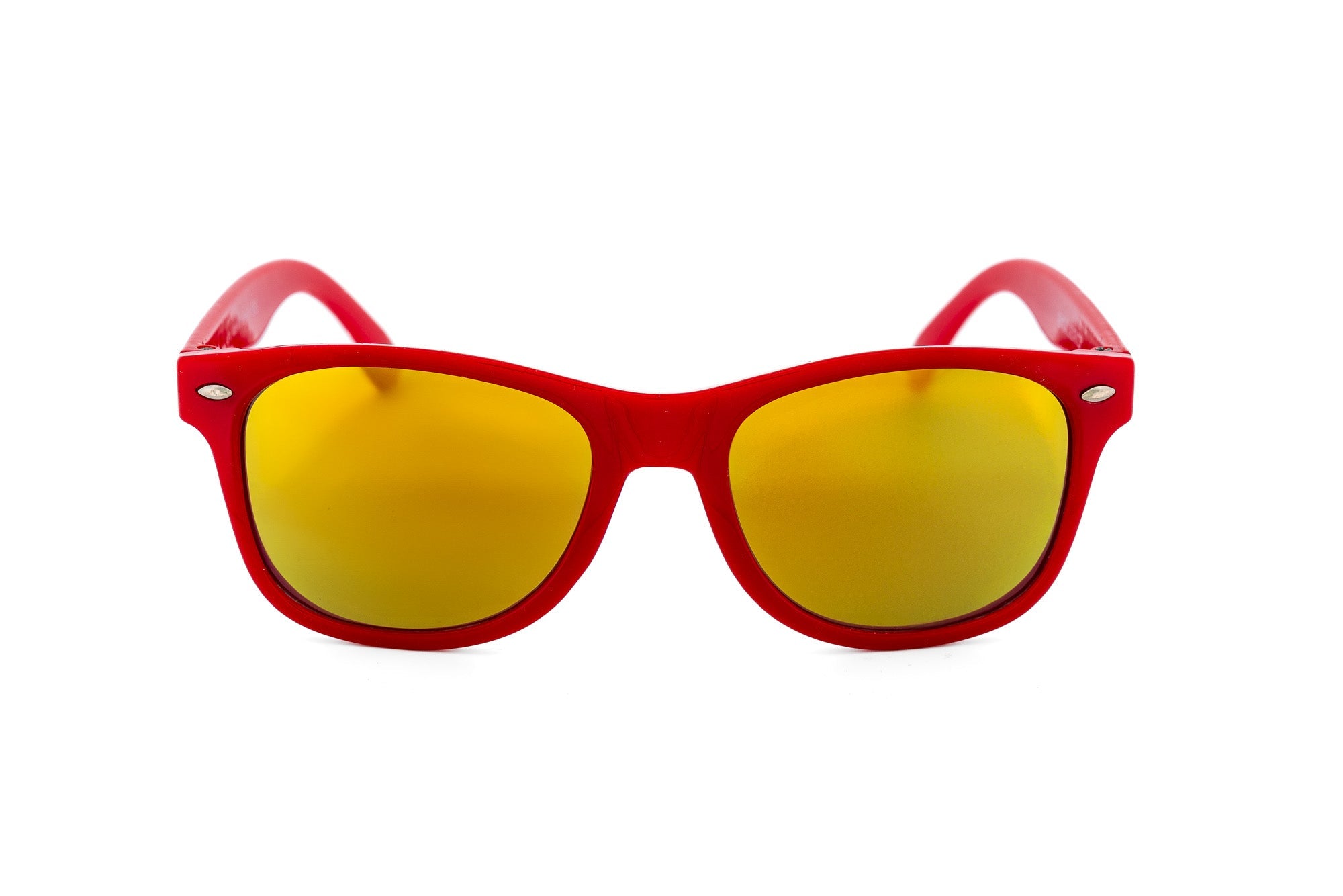 Green woodland camo kids wayfarer sunglasses with smoke grey lenses and silver rivet accents — view 5