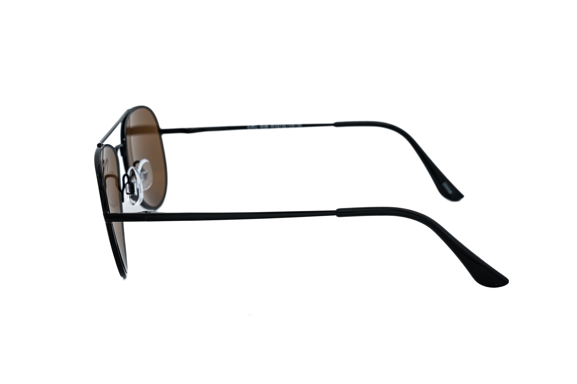 Matte black metal kids aviator sunglasses with purple blue mirrored lenses and adjustable nose pads — view 3