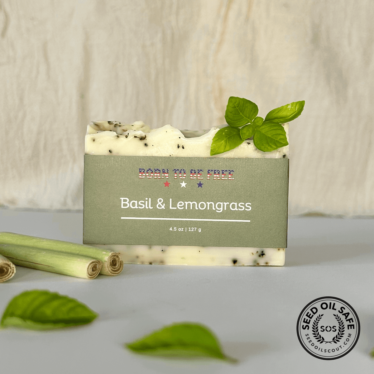 Basil & Lemongrass Tallow Soap Bar-0