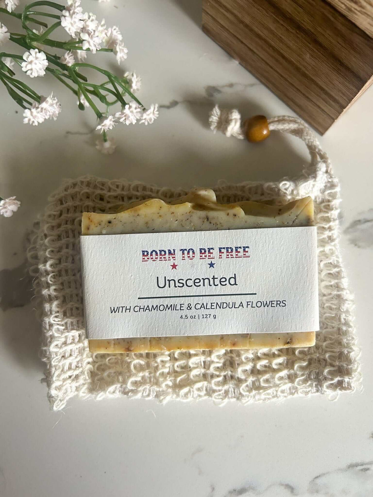 Dried Chamomile & Calendula Unscented Tallow Soap Bar-4