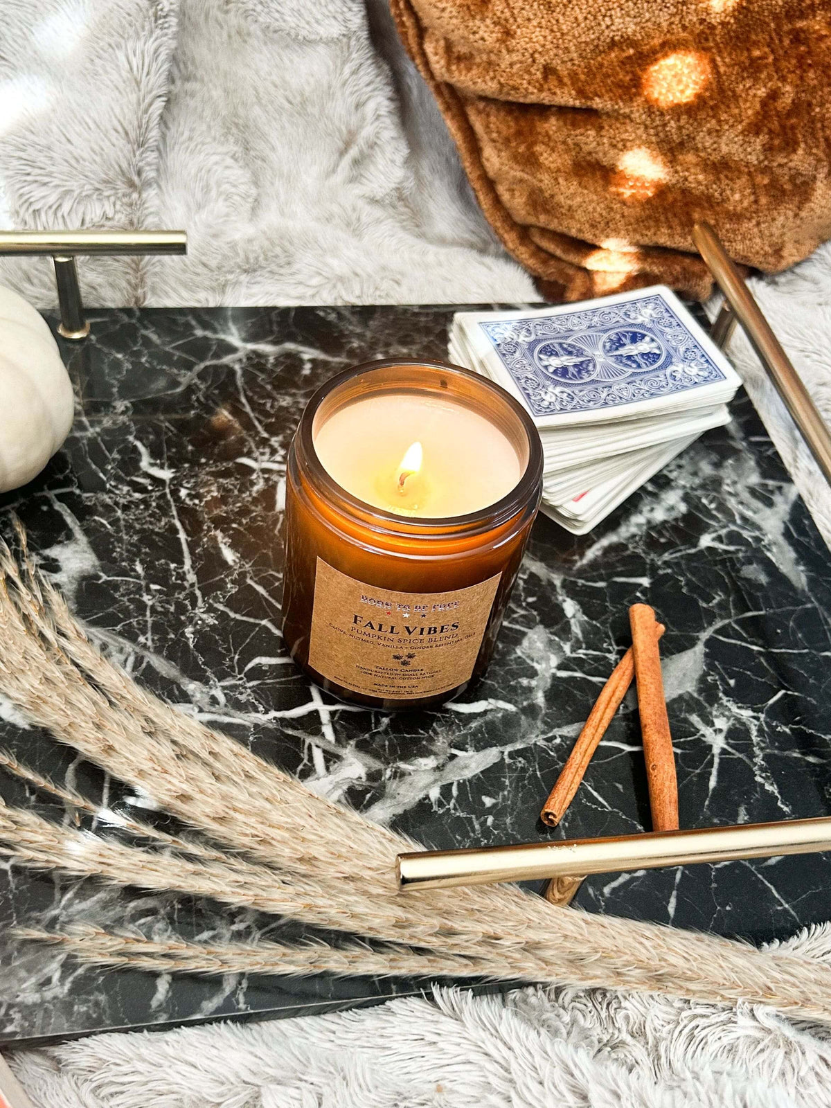 Fall Vibes- Pumpkin Spice Blend Tallow Candle-4