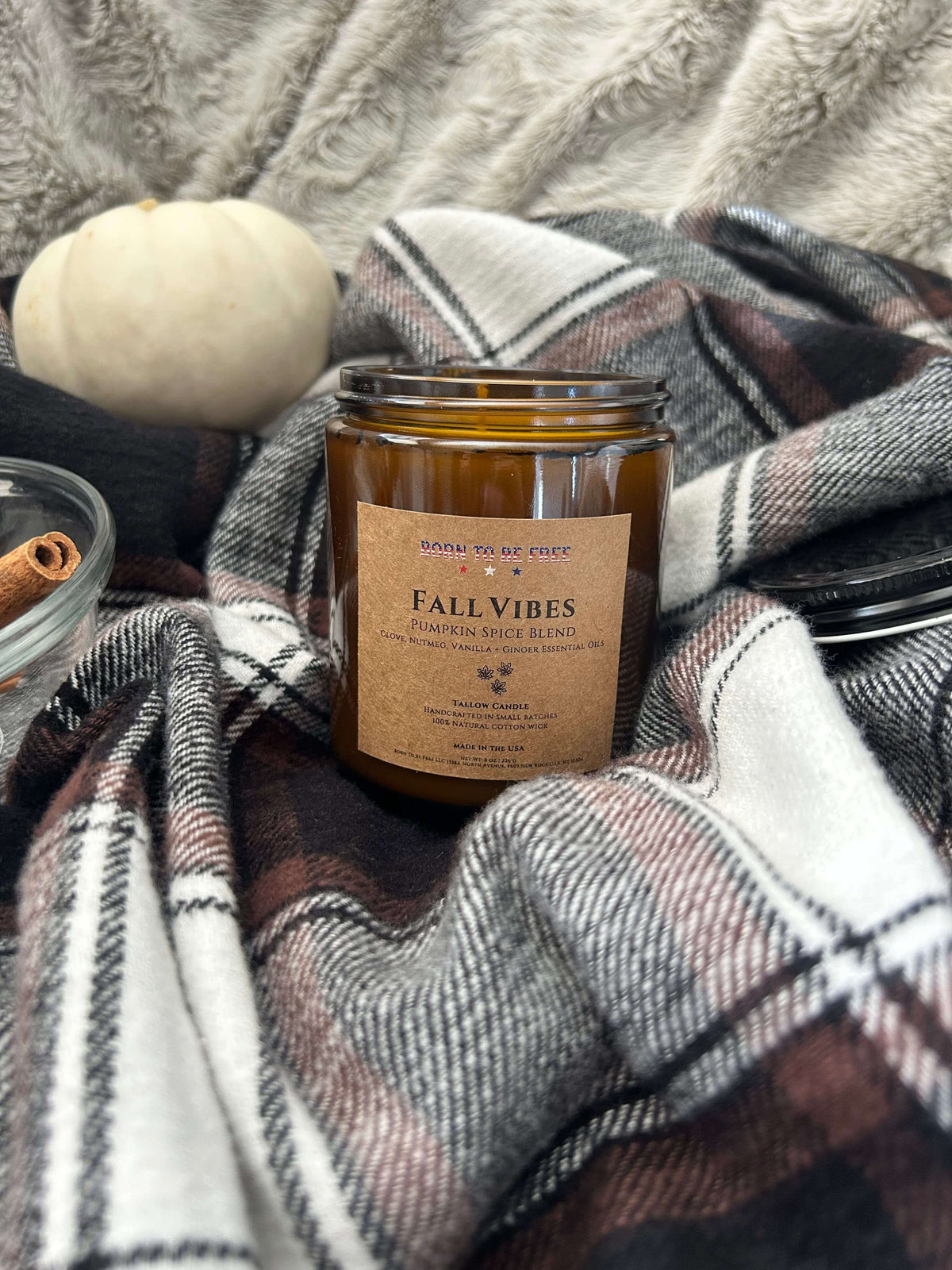 Fall Vibes- Pumpkin Spice Blend Tallow Candle-3