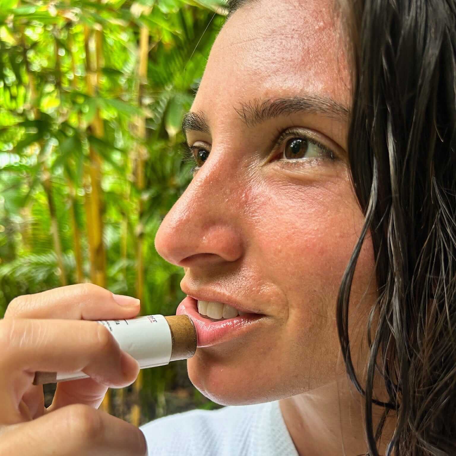 Grapefruit lemon natural lip balm in an eco-friendly kraft paper push-up tube — view 5