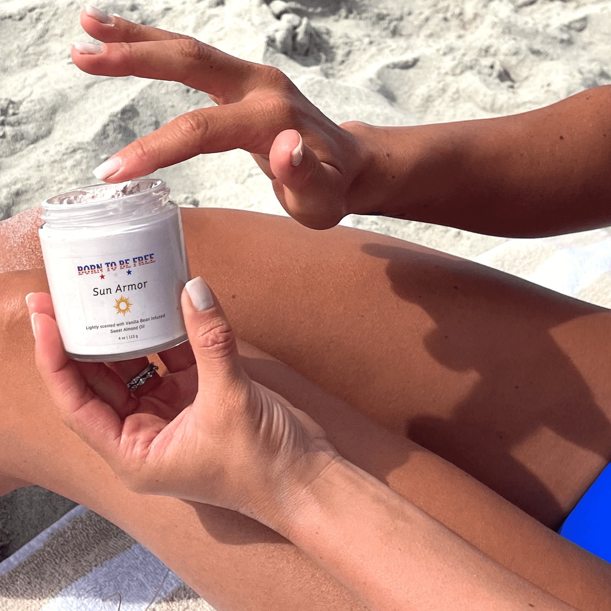 Sun Armor Lotion bottle, a natural mineral sunscreen made with grass-fed tallow and zinc oxide — view 3