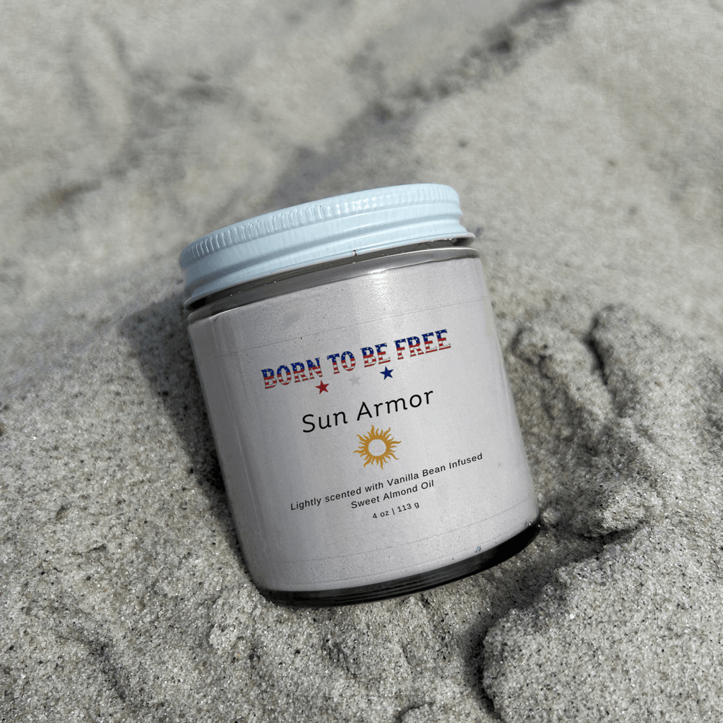 Sun Armor Lotion bottle, a natural mineral sunscreen made with grass-fed tallow and zinc oxide
