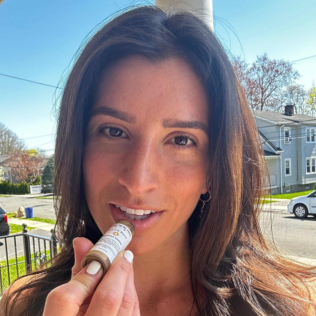Natural sun lip balm tube in neutral tones with SPF mineral protection and tallow formulation — view 5
