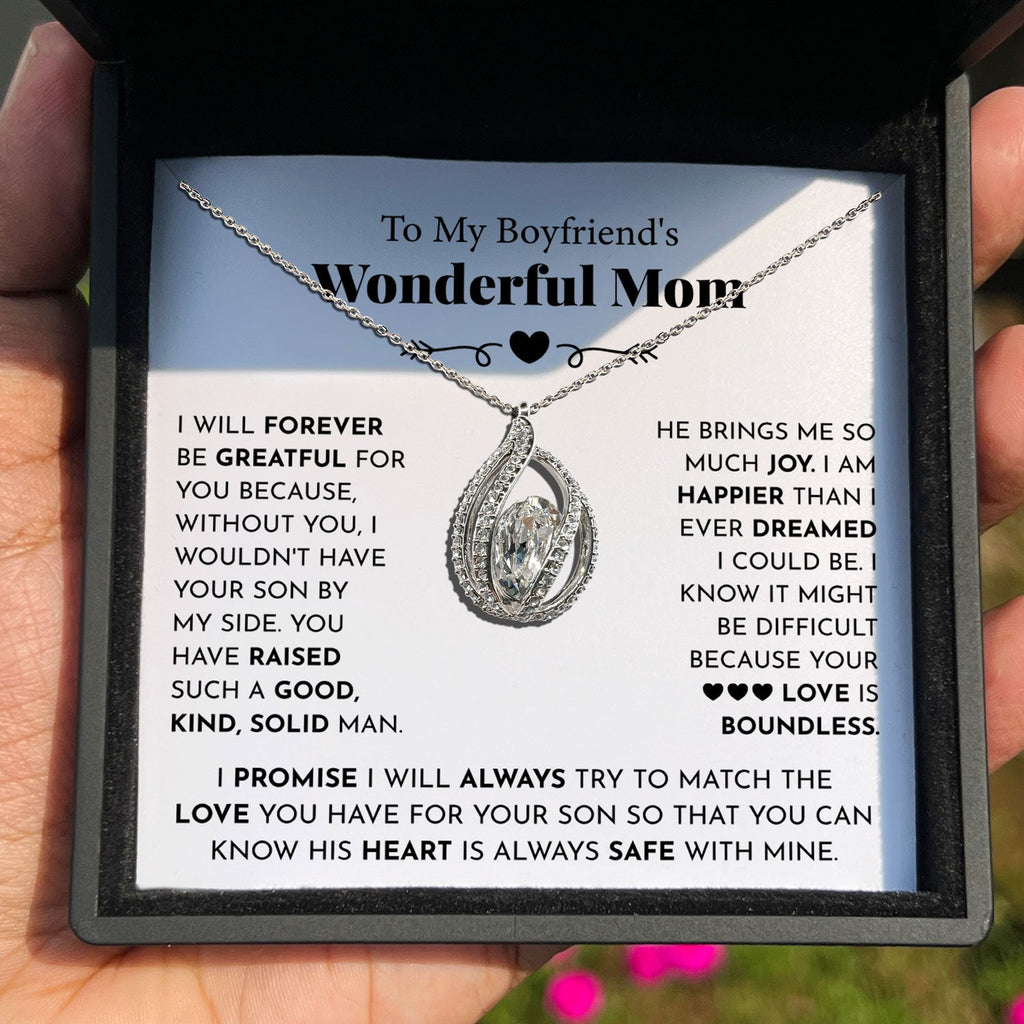 To My Boyfriend's Wonderful Mom - Your Love is Boundless - Orbital Birdcage Necklace-4