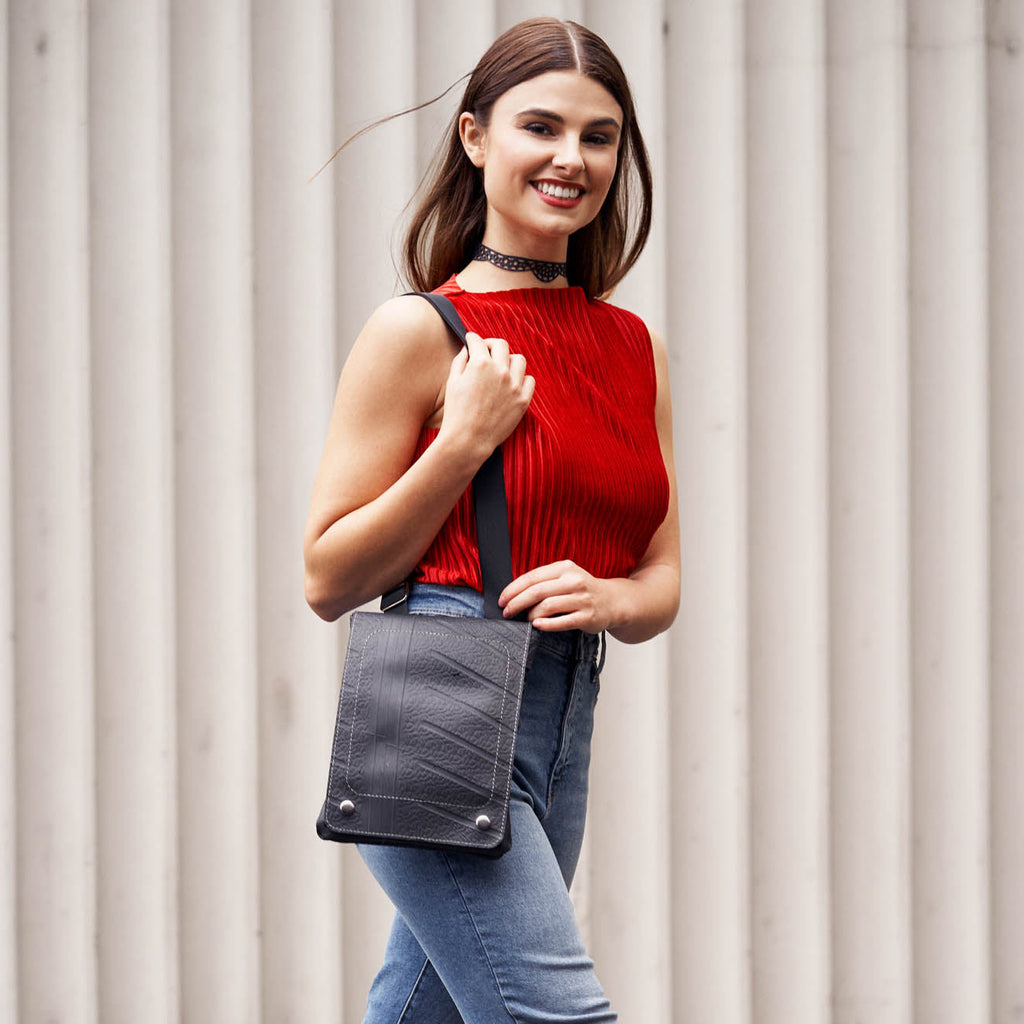 Spencer Recycled Rubber Vegan Crossbody Bag (3 Sizes Available)-0