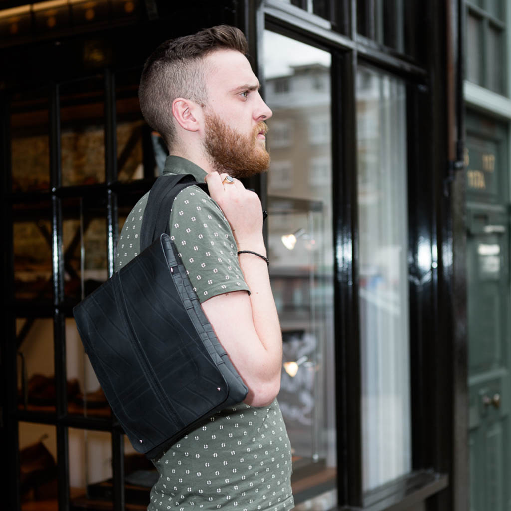 Spencer Recycled Rubber Vegan Crossbody Bag (3 Sizes Available)-2