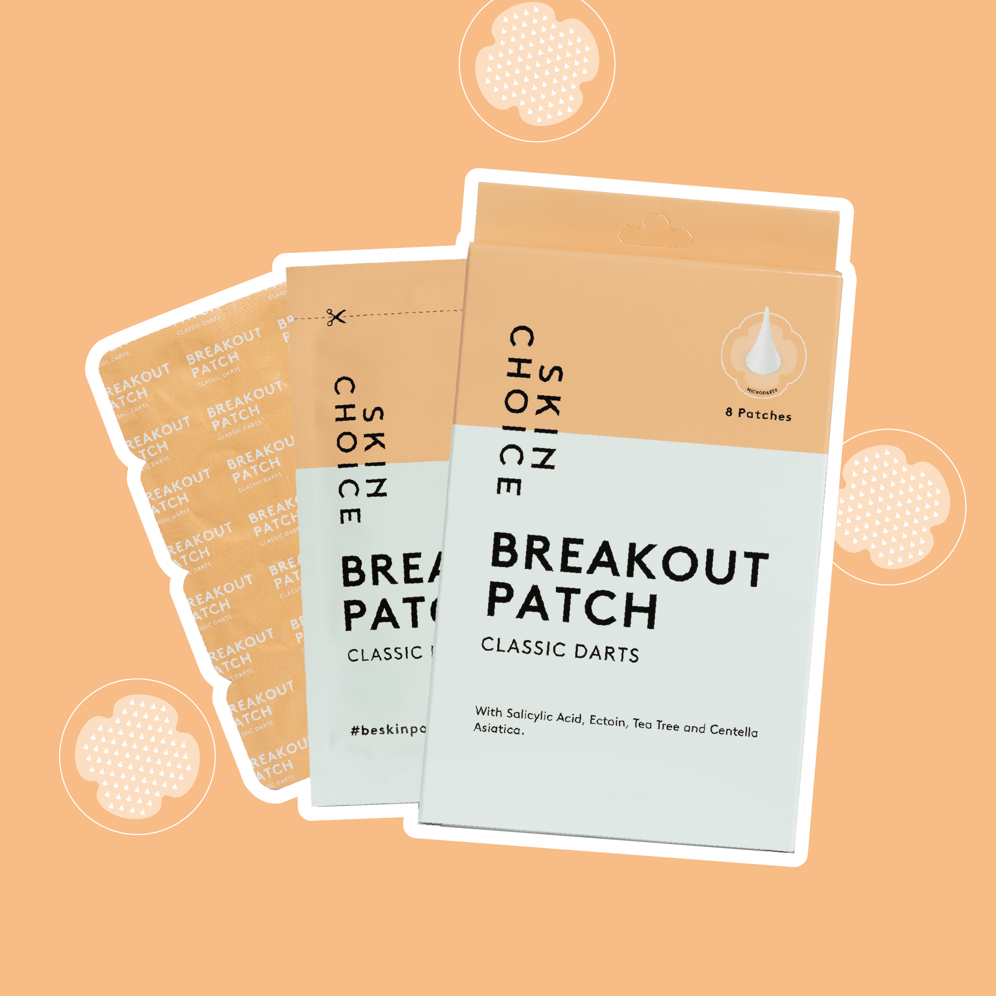 Breakout Patch Classic Darts acne patches with self-dissolving microdart technology in premium packaging