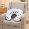 Little star blue breastfeeding maternity nursing pillow with an ergonomic curved shape for babies.