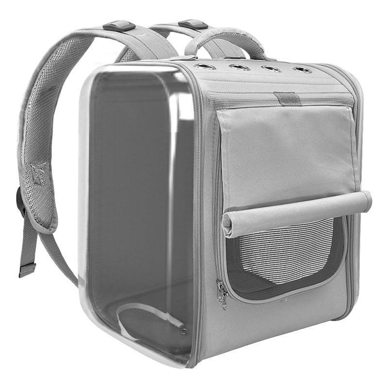 Pink and gray transparent bubble space capsule pet carrier backpack for cats and dogs — view 5