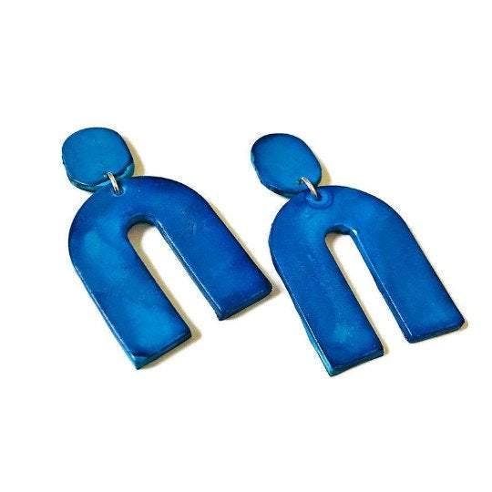 Arch Statement Earrings Handmade (Post or Clip On)- "Lucy"-14