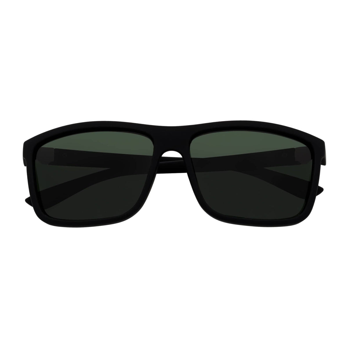 BRISTOL - Polarized Rectangle Sunglasses Soft Matte Black Green-0
