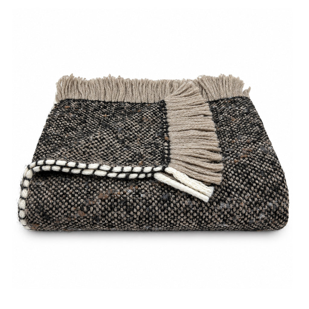 Chunky Chocolate Weave Alpaca Throw-0