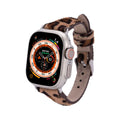 Buford slim genuine leather smartwatch band for Apple Watch showing premium finish and intricate stitching
