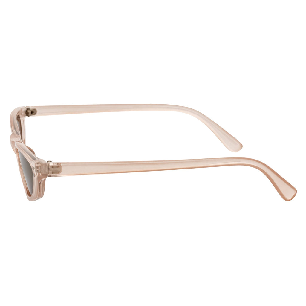 BURMESE - Small Hexagonal Cat Eye Sunglasses Clear Beige Brown-3