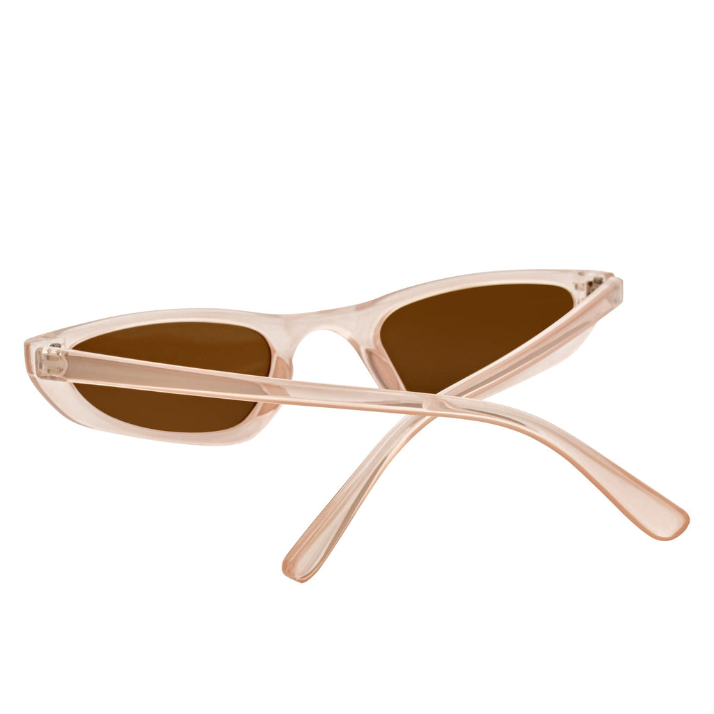 BURMESE - Small Hexagonal Cat Eye Sunglasses Clear Beige Brown-4