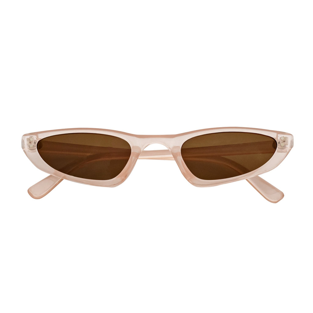 BURMESE - Small Hexagonal Cat Eye Sunglasses Clear Beige Brown-0