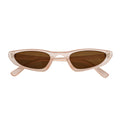 BURMESE - Small Hexagonal Cat Eye Sunglasses Clear Beige Brown-0