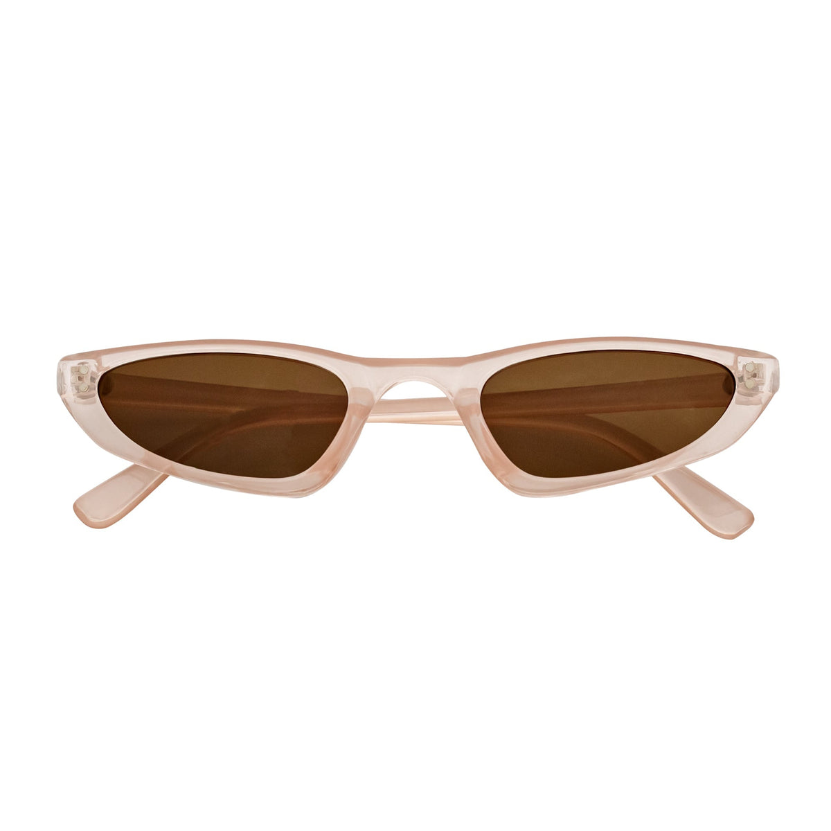 BURMESE - Small Hexagonal Cat Eye Sunglasses Clear Beige Brown-0