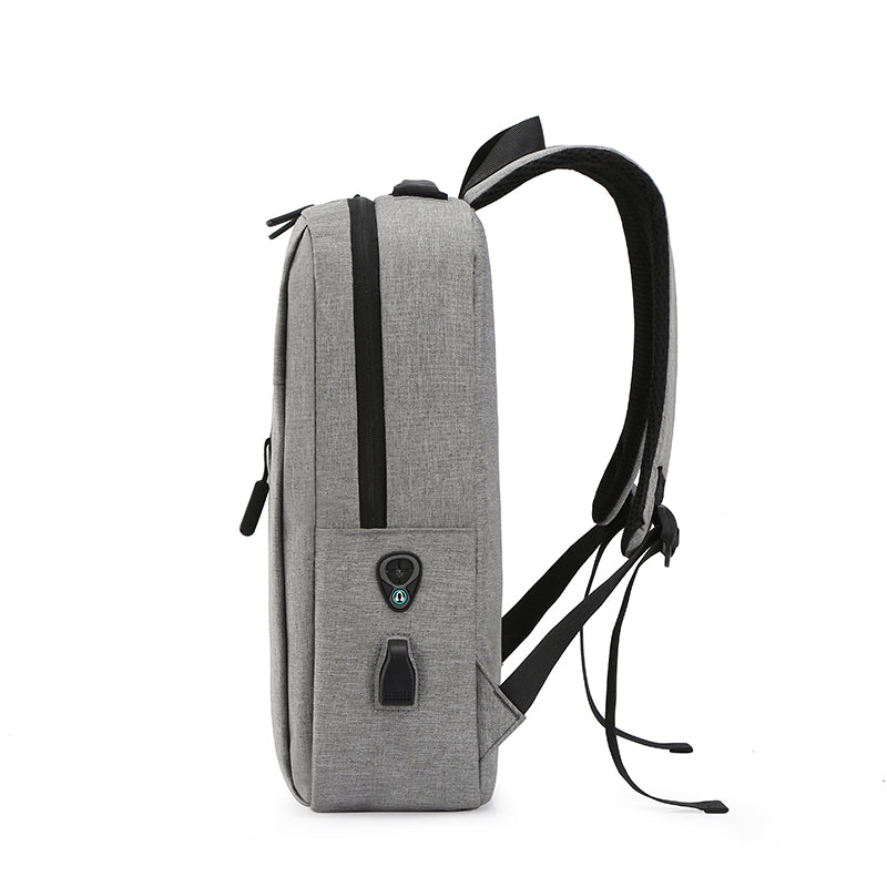 Premium grey minimalist travel backpack with padded straps and sleek modern design for daily commute — view 5