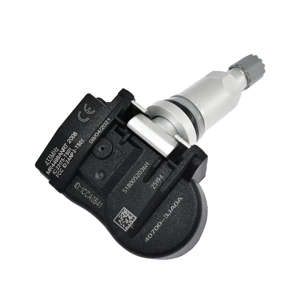 Black tire pressure monitoring system sensor replacement part for Nissan and Infiniti vehicles — view 3
