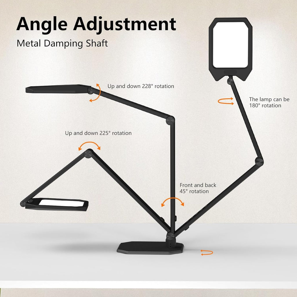 Professional dimmable LED desk lamp with integrated webcam lighting for home office workspaces — view 4