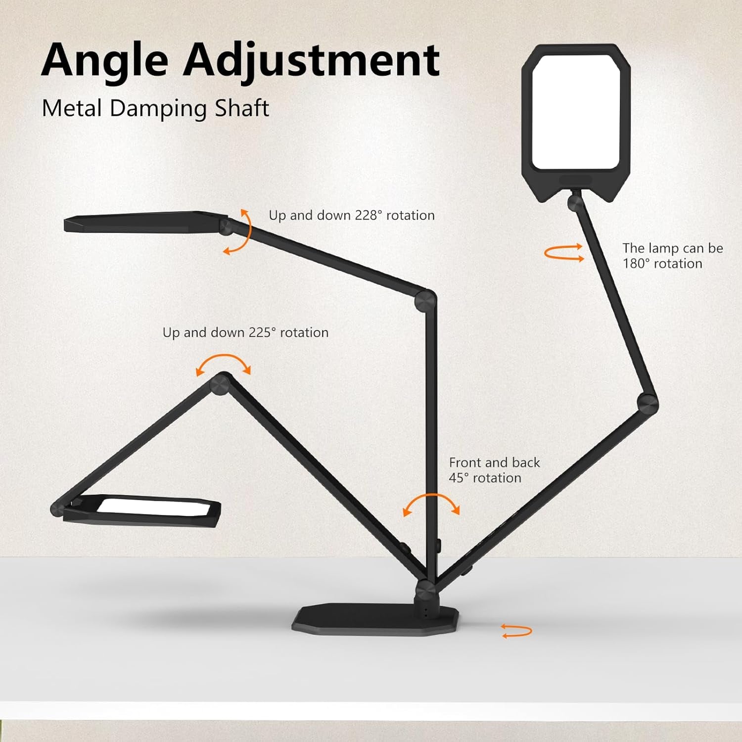 Professional dimmable LED desk lamp with integrated webcam lighting for home office workspaces — view 4