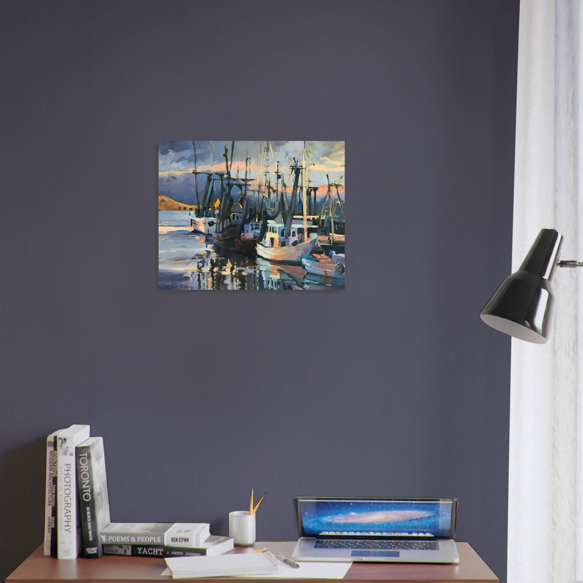 'Midnight Fleet' Coastal I 16x20 Museum-Quality Matte Paper Poster | Original Artwork by American Artist Barbara Cleary-3
