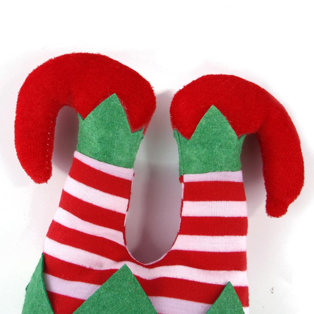 Festive striped pet Christmas hat and clown headgear with an adjustable strap for dogs. — view 2