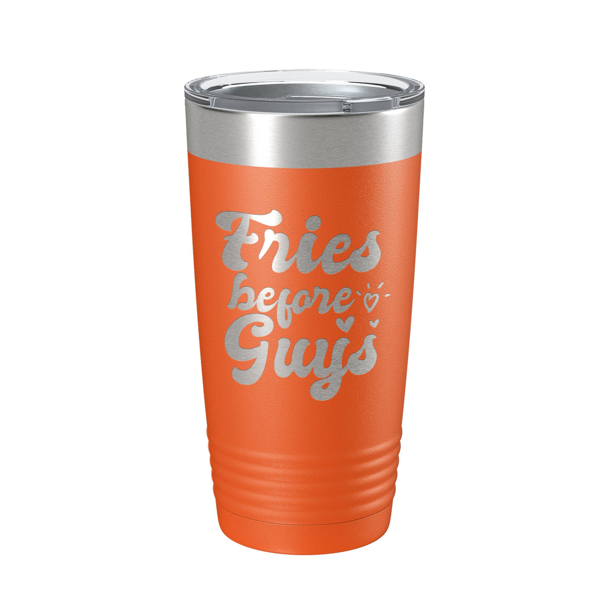 Fries Before Guys Tumbler Funny Galentine's Day Travel Mug Valentine's Single Insulated Laser Engraved Coffee Cup Retro 20 oz-4