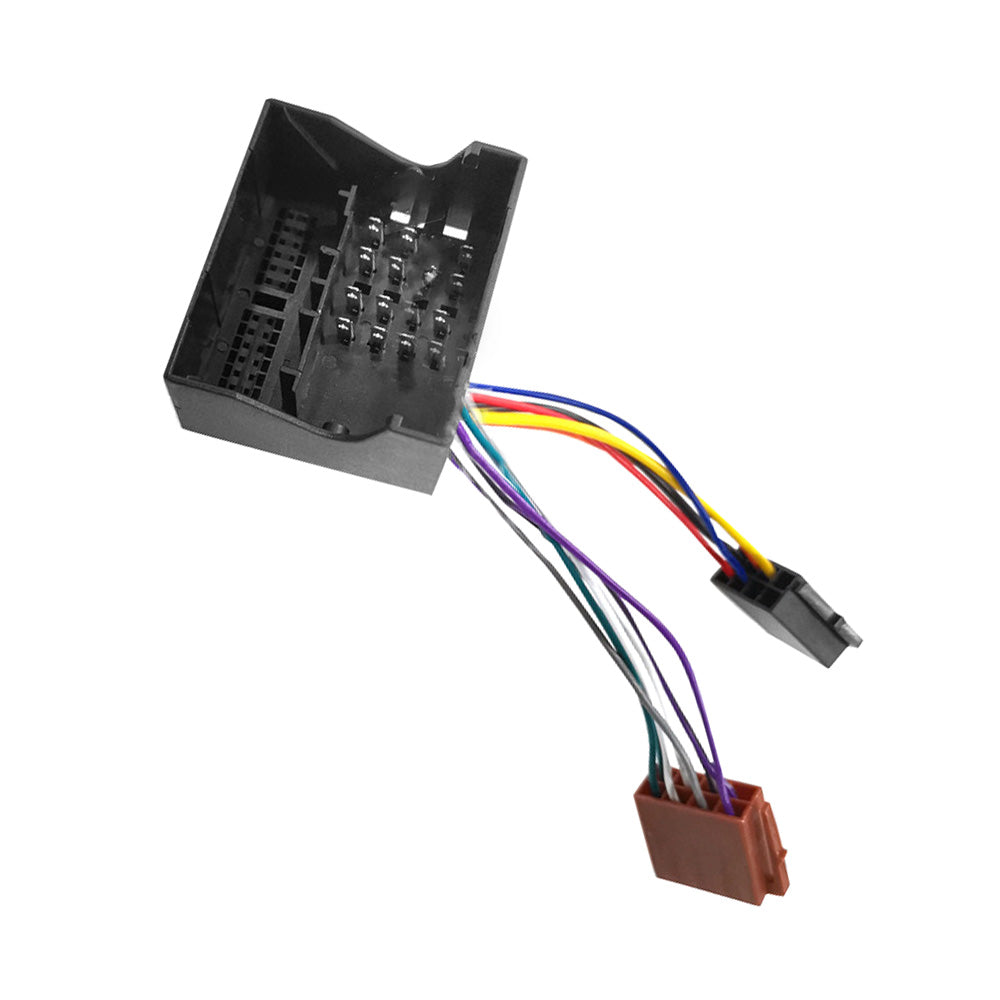 Car stereo wiring harness ISO adapter plug lead for Ford vehicles with colorful cables — view 3